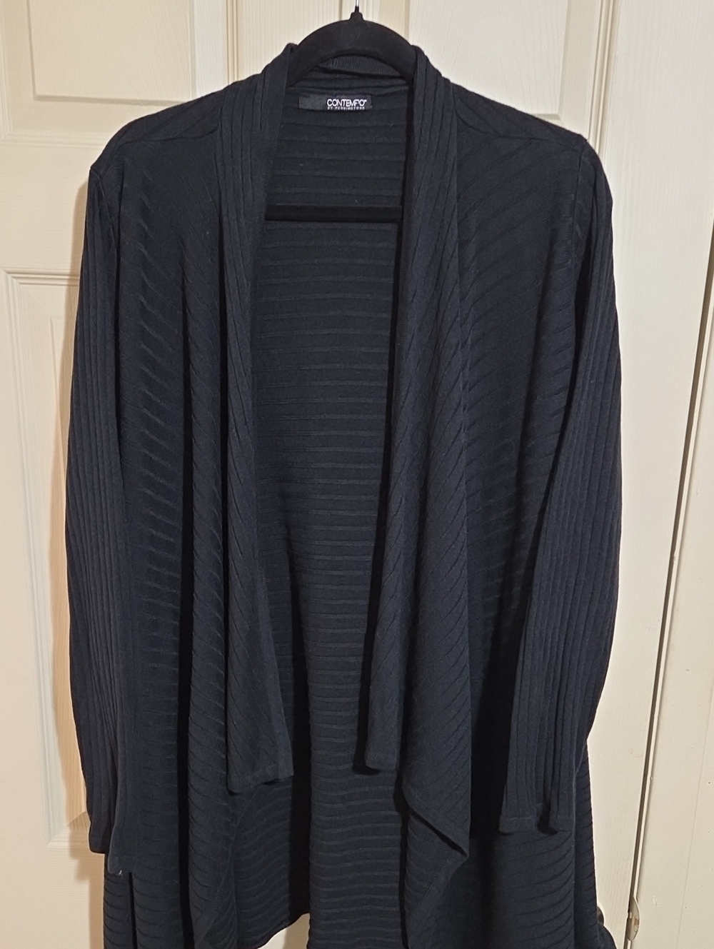 Penningtons black open-front ribbed cardigan